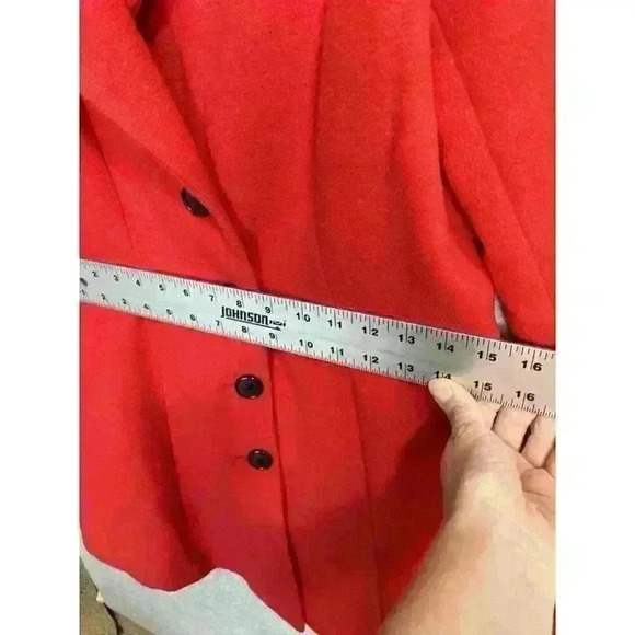 Robbi & Nikki Red Peplum Pea Coat Red Size S Button Front Lined Heavy EUC - Picture 7 of 16